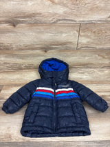 London Fog Fleece Lined Hooded Puffer Jacket Navy sz 18m