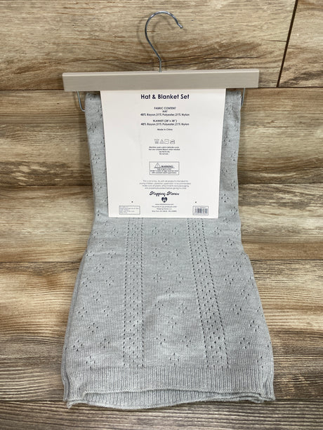 NEW Stepping Stone 0-6 Months 2-pc. Baby Blanket & Hat - Grey - 0-6m