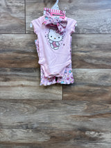 NEW Hello Kitty 3pc Bodysuit, Pants, & Headband Set Pink sz Newborn