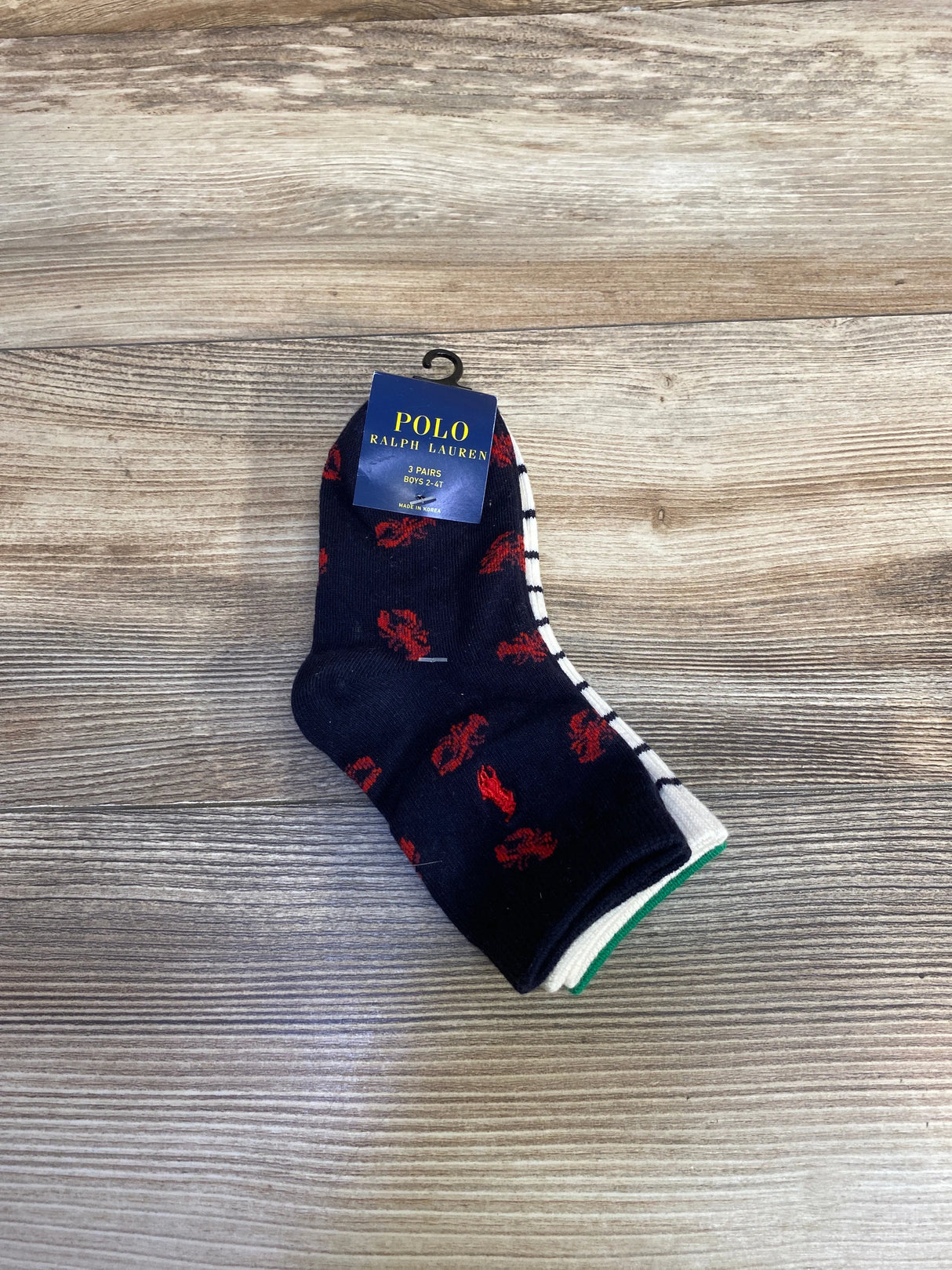 NEW Ralph Lauren 3pk Crew Socks sz 2-4T