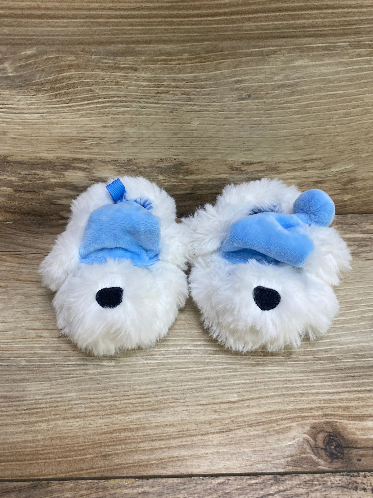 Holiday Time Infant Sleepy Polar Bear Slippers White Sz 2c