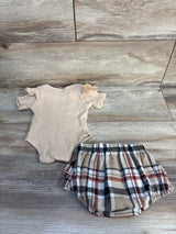 Mama is My Bestie 2pc Ribbed Bodysuit & Bloomer Tan sz 1-3m
