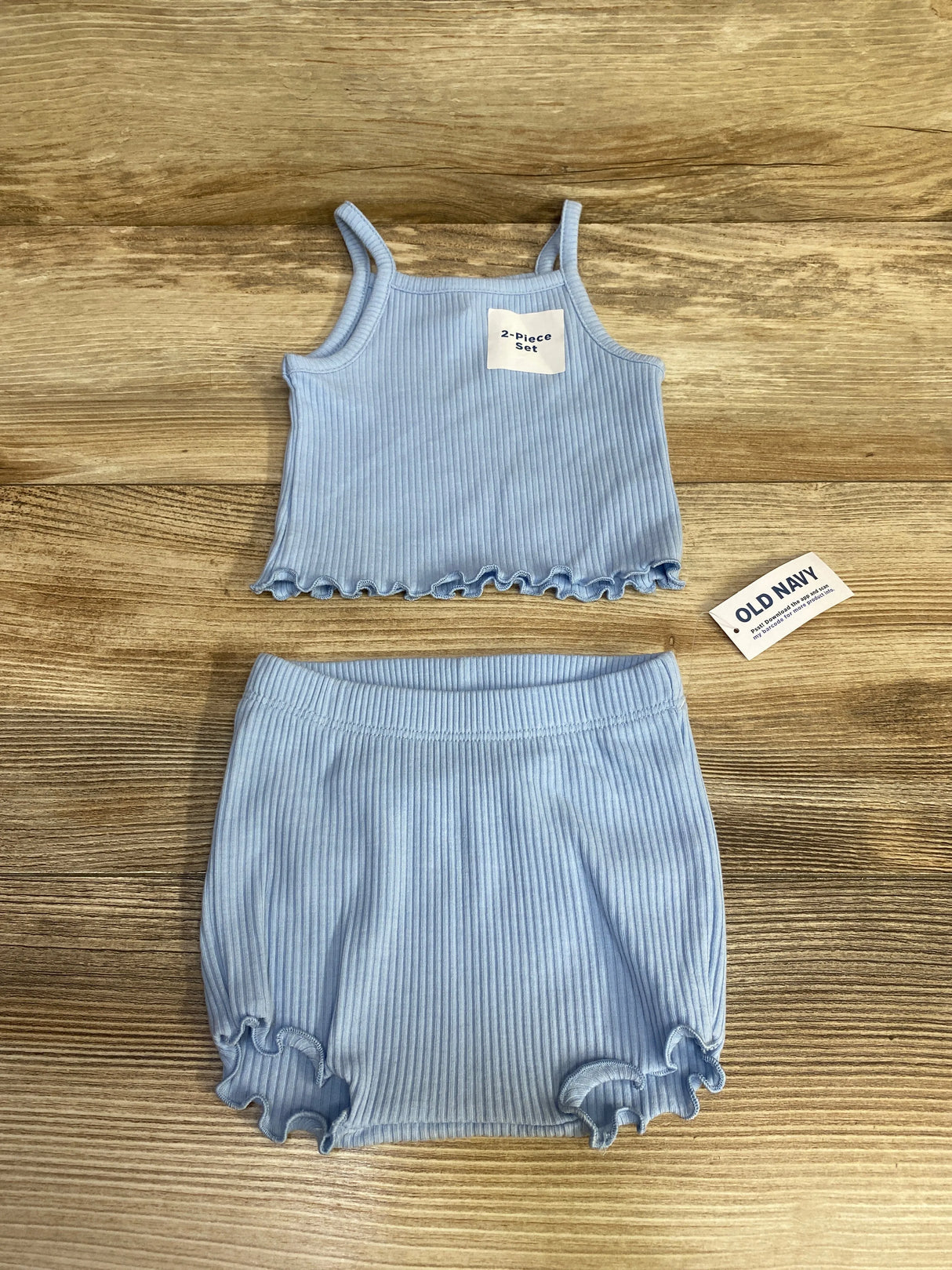 NEW Old Navy 2pc Rib-Knit Cami & Shorts Blue sz 0-3m