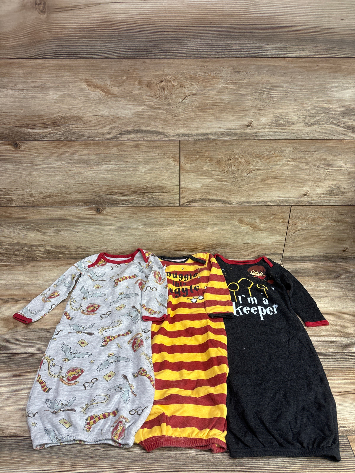 Harry Potter 3pk Sleep Gowns Grey sz 0-6m