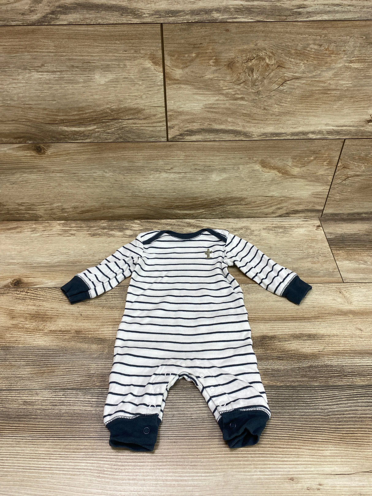 Carter's Striped Coverall White/Blue Sz 3m