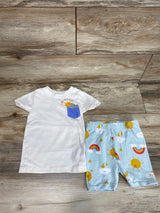 Old Navy 2pc Sunny Days Ahead Pajama Set White sz 4T