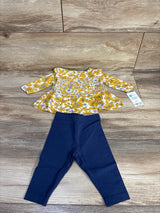 NEW Carter's 2pc Long Sleeve Peplum Top & Leggings Set White sz 3m