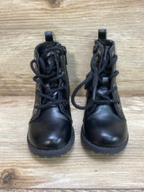 Old Navy Faux Leather Combat Boots Black sz 6c