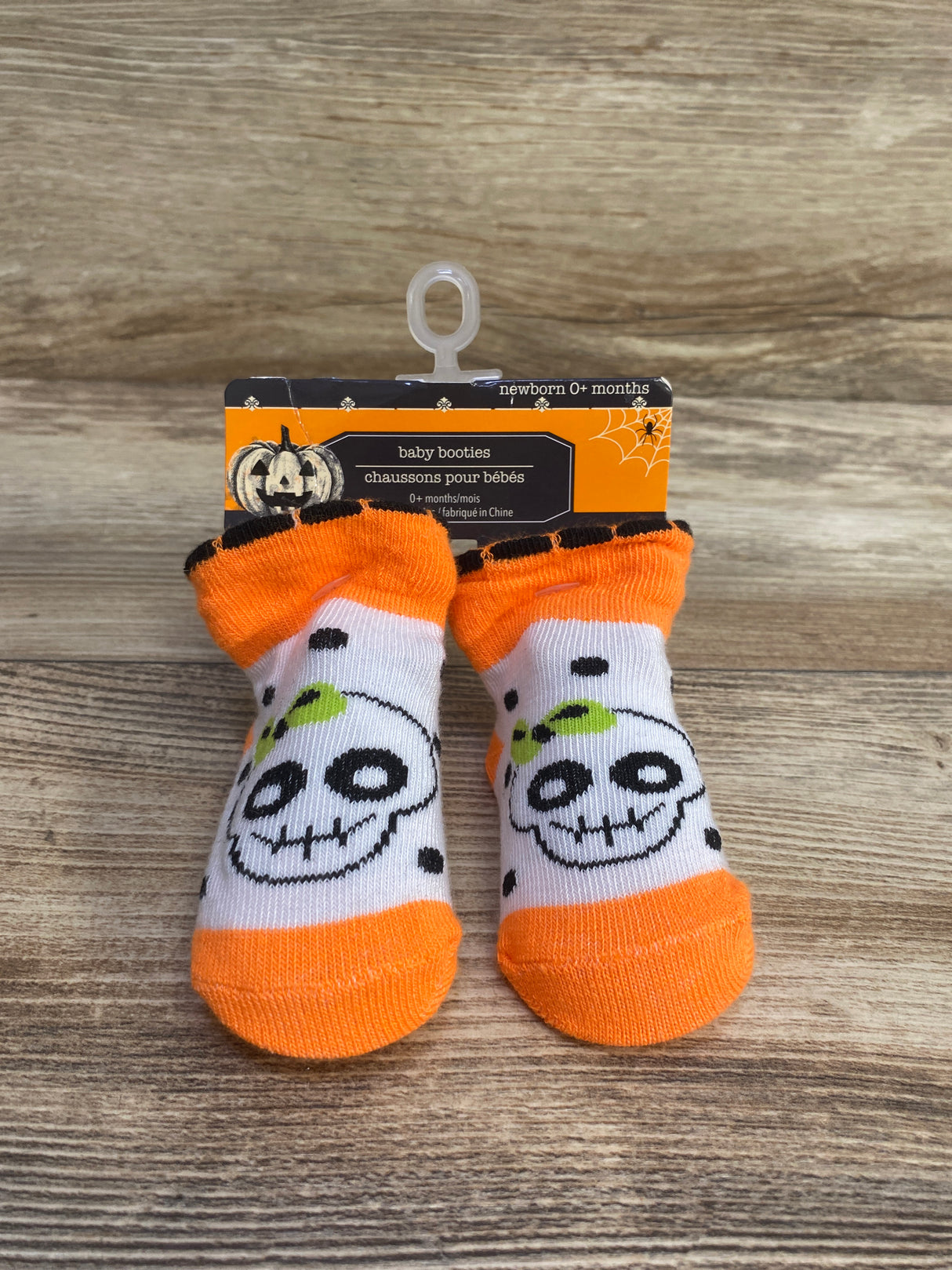 Halloween Baby Booties Skull Print, sz NB
