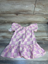 NEW Grayson Mini Checked Puff Sleeve Gauze Dress Coral sz 2T