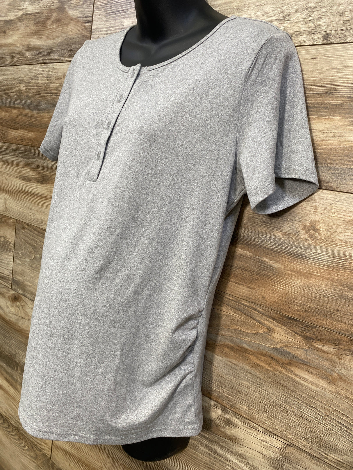 Ekouaer Henley Shirt Grey sz Medium