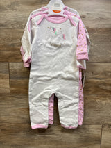 NEW Hudson Baby 3pk Coveralls White/Pink sz 18m