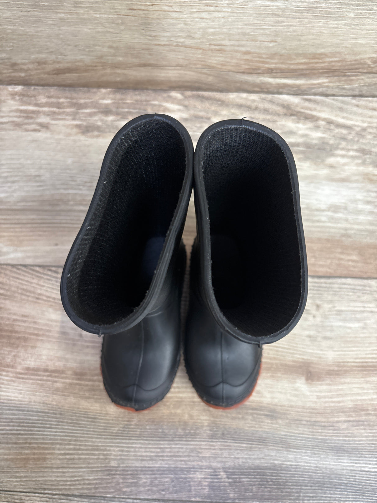 Wonder Nation Chore Rain Boots Black sz 5-6c