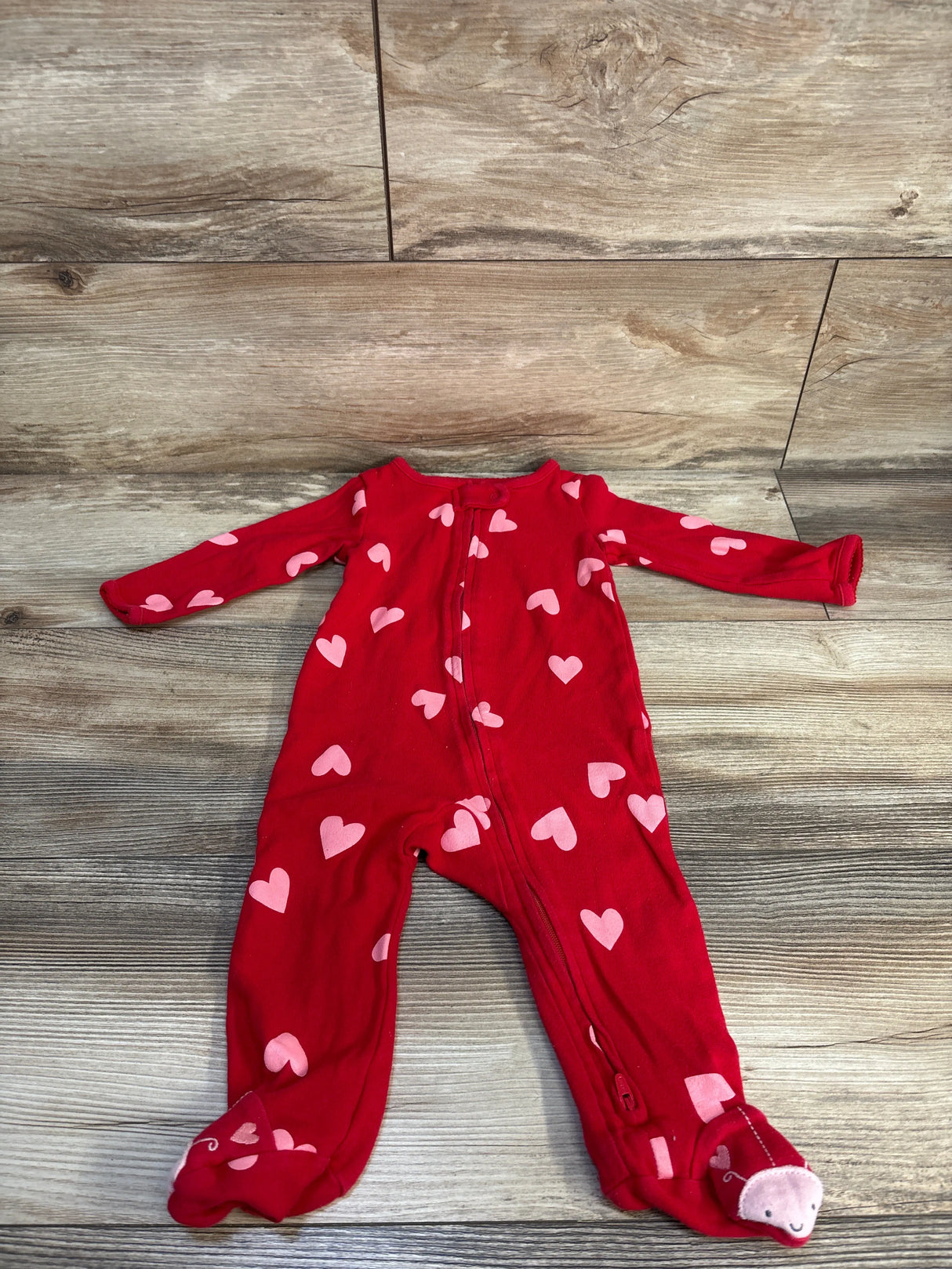 Just One You Heart Print Sleeper Red sz 9m