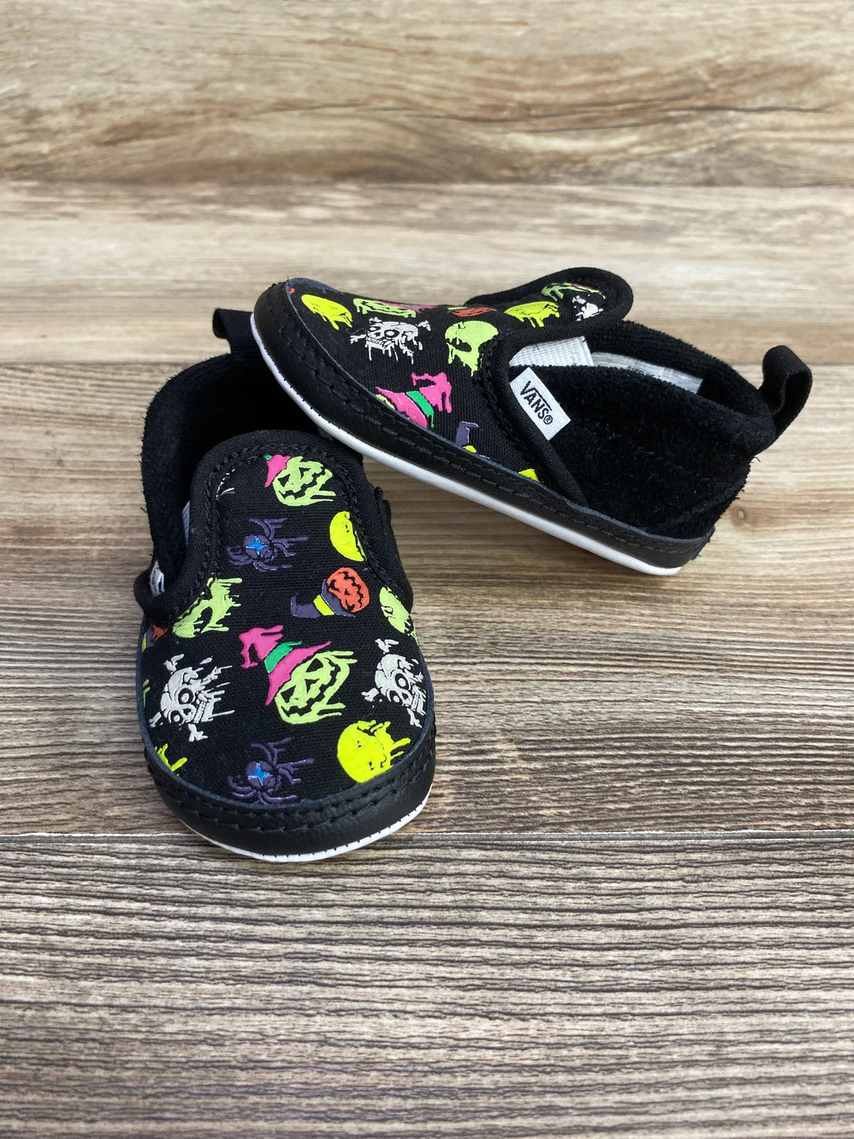Vans Slip On V Crib Shoes Halloween Print sz 3c