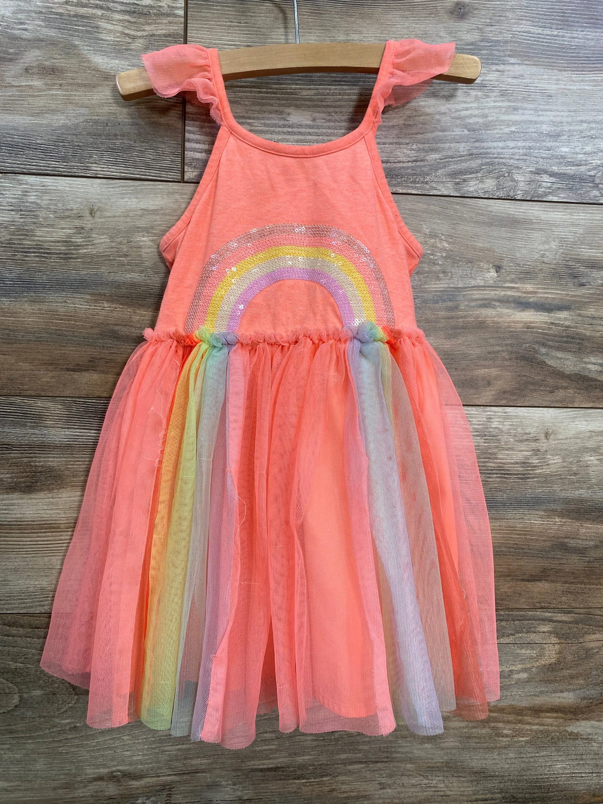 Cat & Jack Rainbow Tulle Dress Pink sz 3T