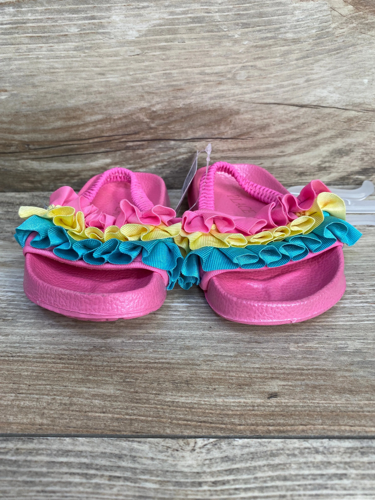NEW Children's Place Ruffle Slides Pink sz 4c