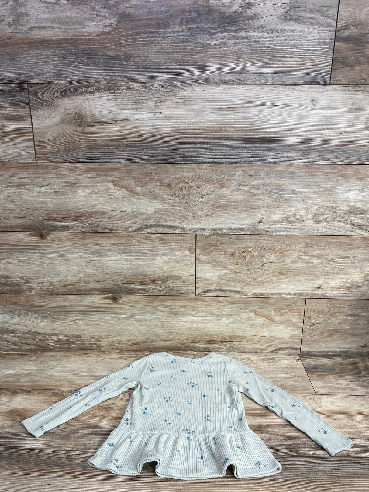 NEW Cat & Jack Ribbed Star Print Peplum Shirt Green sz 4T