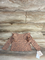 NEW Grayson Mini Ruffled Polka Dot Top Brown sz 2T