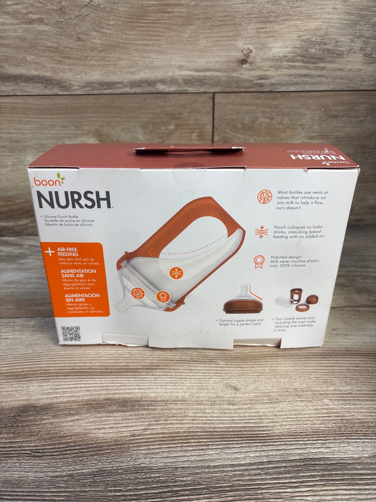 NEW Boon NURSH Silicone Pouch Bottles 3pk 8oz