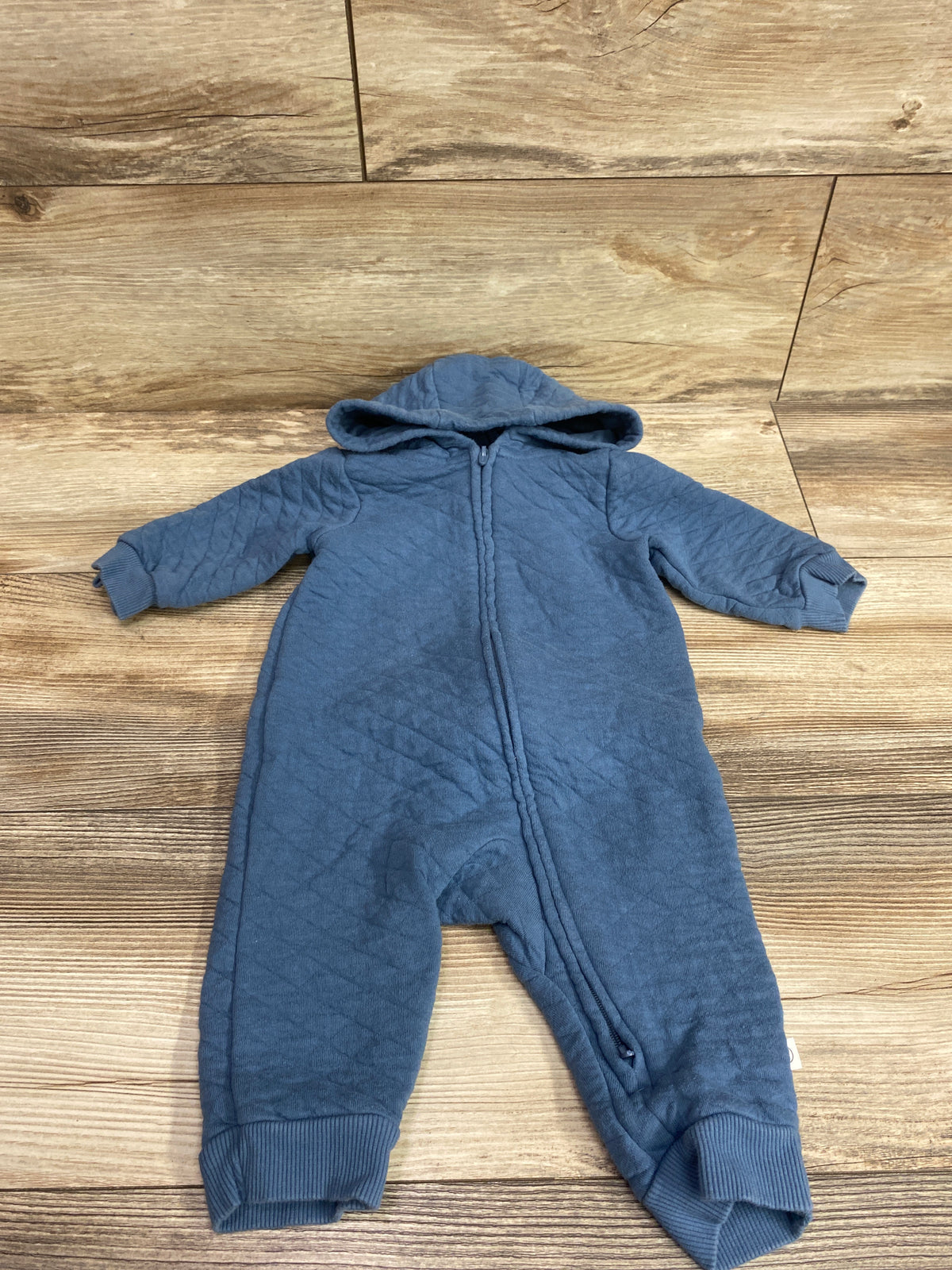 Little Planet Hooded Quilted Jumpsuit Coverall Blue sz 6m