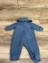 Little Planet Hooded Quilted Jumpsuit Coverall Blue sz 6m