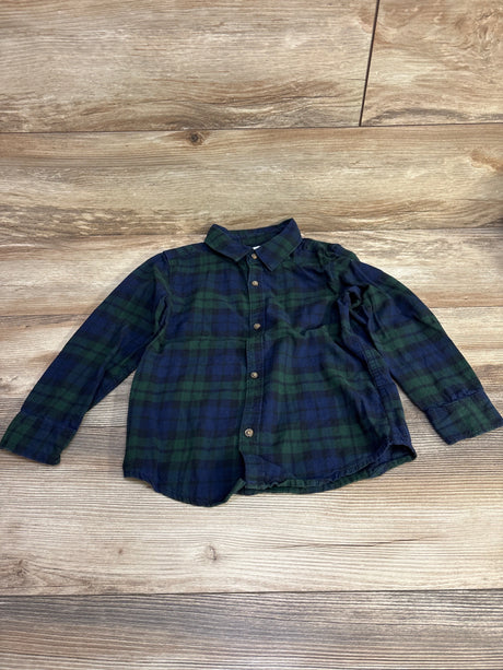Carter's Plaid Flannel Button Up Shirt Green sz 5T - Me n Mommy To Be