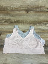 NEW Auden 2pk Unlined V-Neck Nursing Bralette - Pink/Grey sz XXL