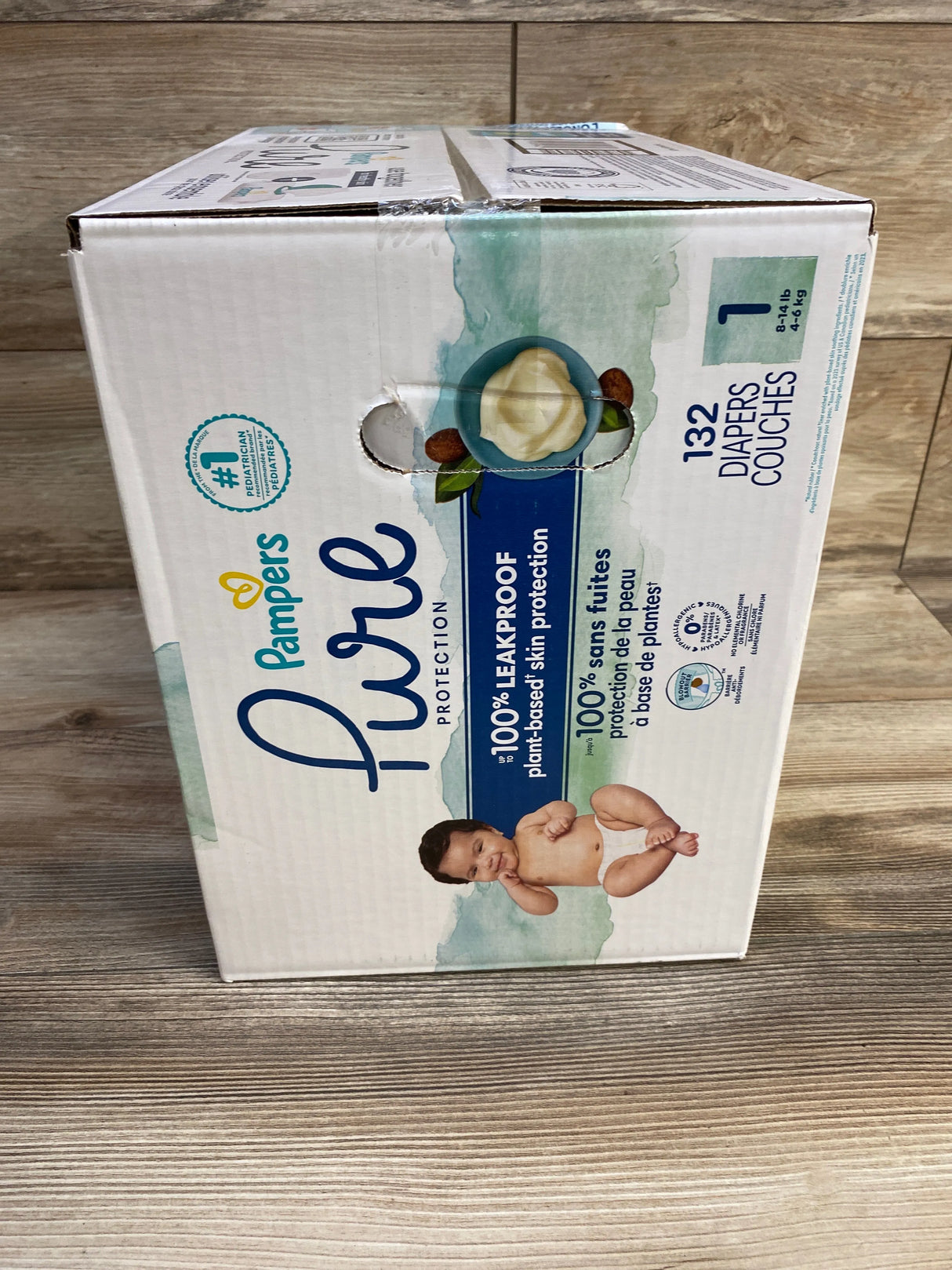 NEW Box of Pampers Pure Protection Diapers, 132ct. Size 1 - Me n Mommy To Be