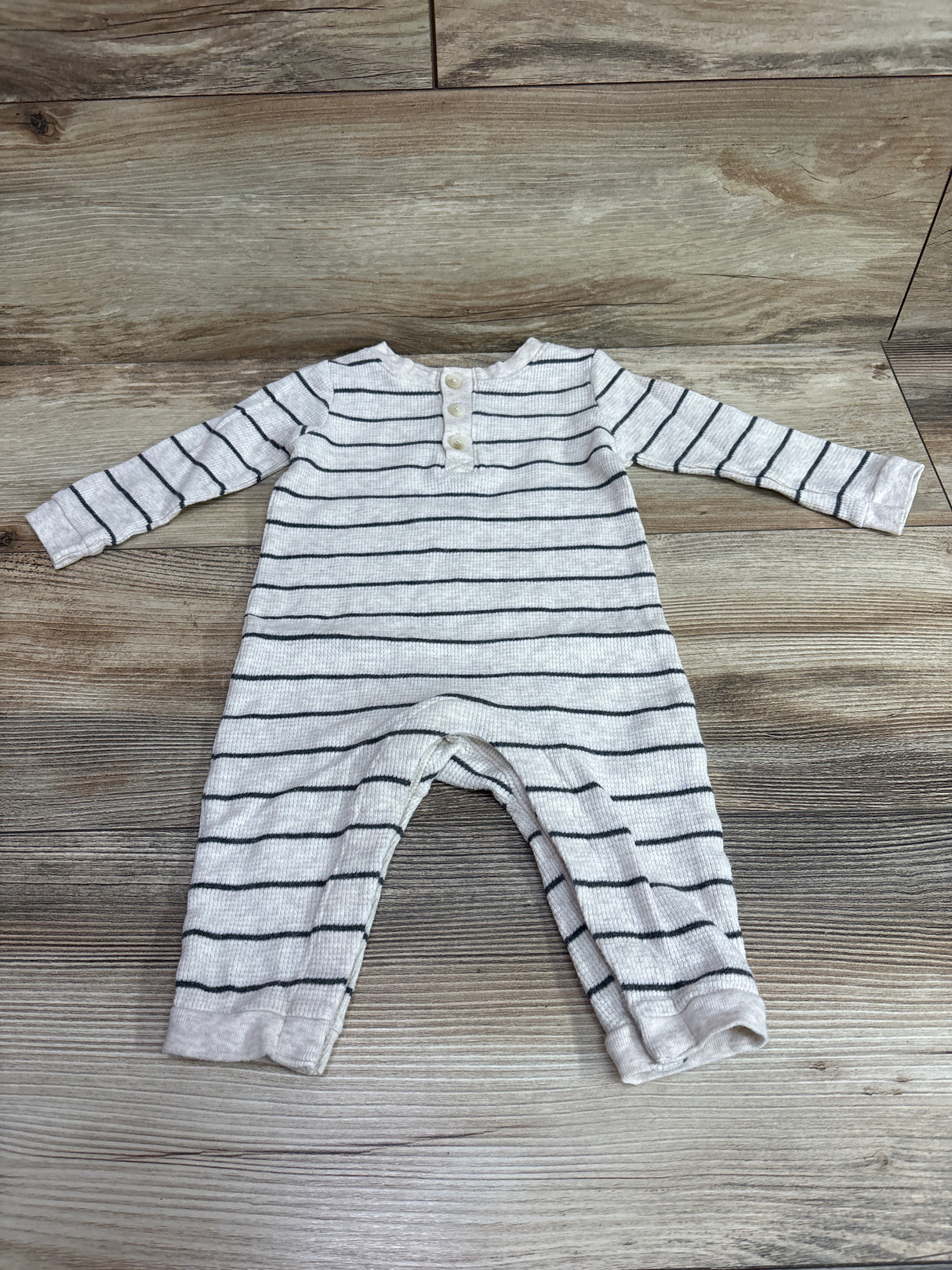 Old Navy Henley Waffle Knit Coverall Beige sz 6-12m
