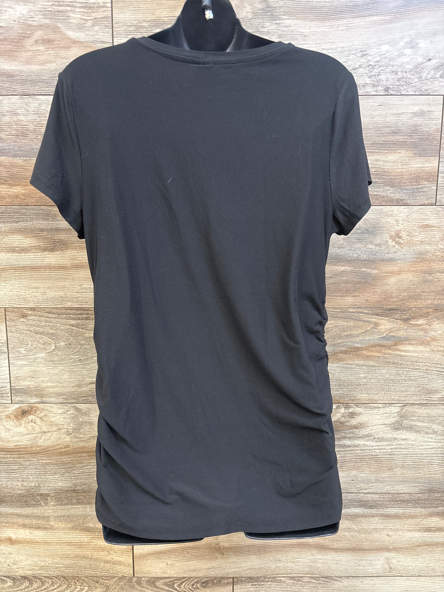 Time & Tru Ruched Maternity Shirt Black sz Large