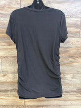 Time & Tru Ruched Maternity Shirt Black sz Large