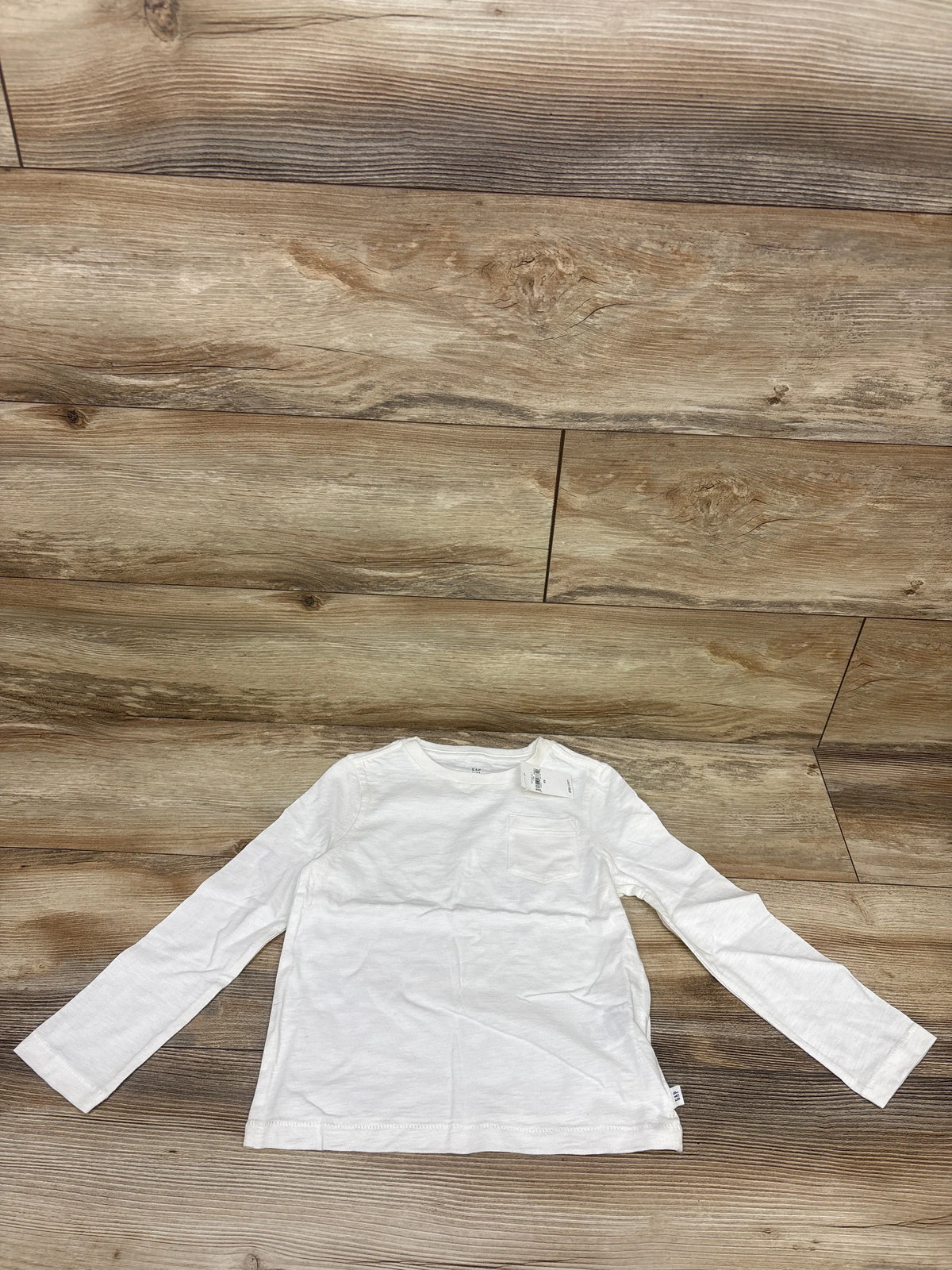 NEW Baby Gap Long Sleeve Pocket Shirt Off-White sz 4/5T