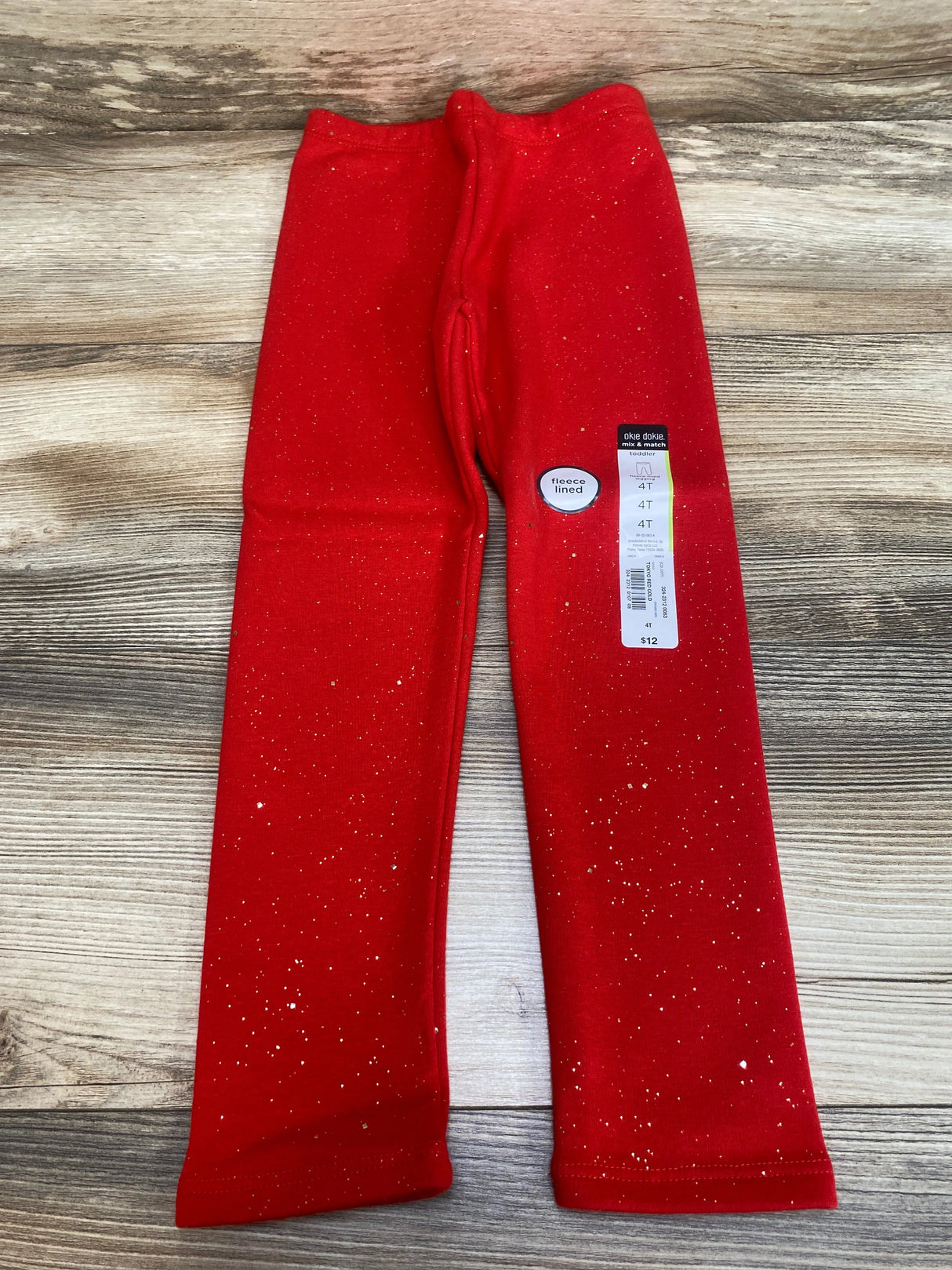 NEW Okie Dokie Tokyo Red Fleece Lined Legging sz 4T