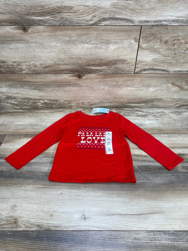 NEW Cat & Jack Fa La La La Love Shirt Red sz 3T - Me n Mommy To Be