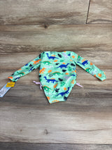 NEW Cat & Jack 1pc Dinosaur Rashguard Swimsuit Green sz 18m