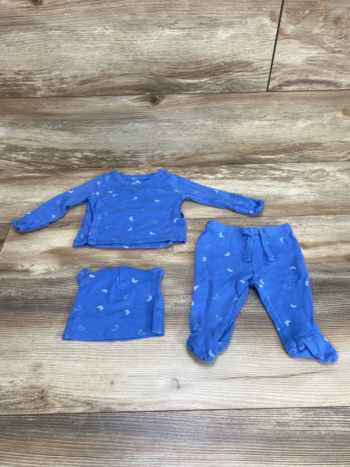 Baby Gap 3pc Moon Print Kimono Set Blue sz 0-3m