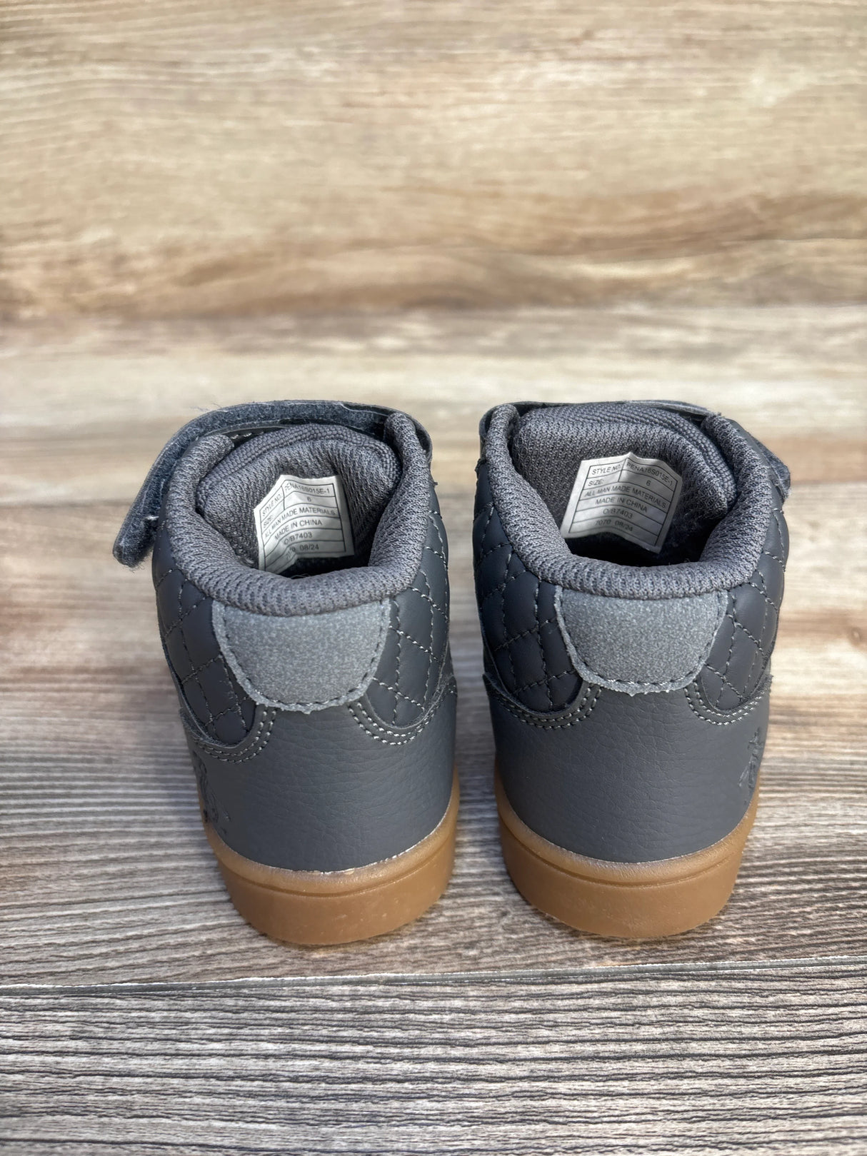 Penguin Quilted High-Top Sneakers Grey sz 6c