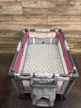 Baby Trend Nursery Den Playard with Rocking Cradle - Daisy Pink