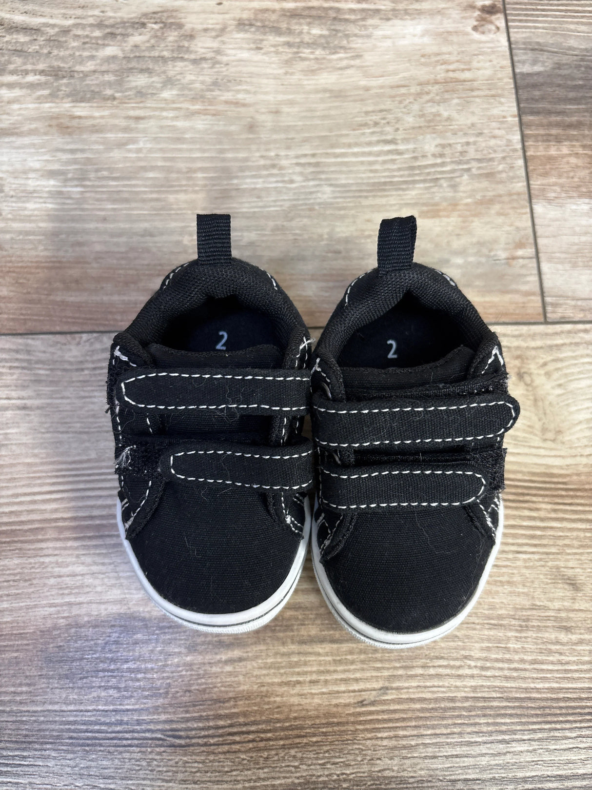 Wonder Nation Canvas Skate Sneakers, Black sz 2c