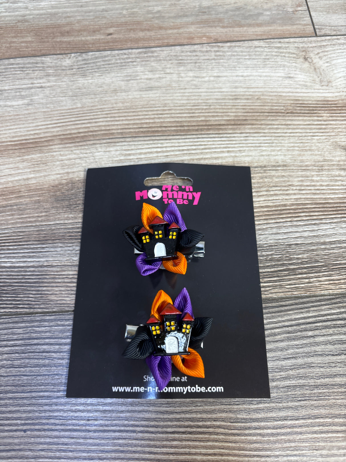 NEW Halloween Bow w/ Castle Applique 2pc