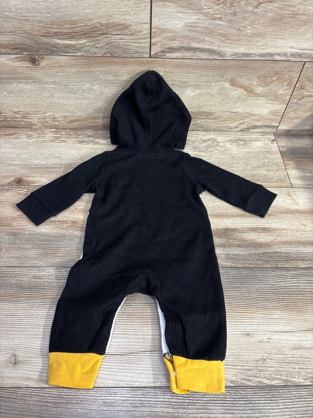 Penguin Waffle Knit Hooded Coverall Black sz 3-6m