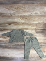 Rylee + Cru Knitted Sweater & Pants Set Green sz 12-18m