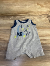 Chick Pea Safari Pals Shortie Romper Grey sz 3-6m