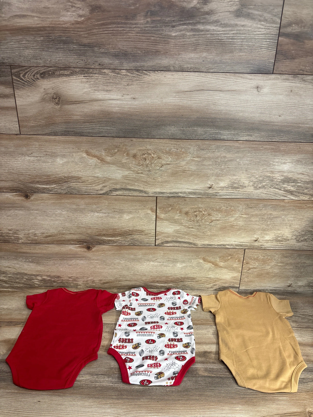 Gerber Team Apparel NFL 3pk 49ers Bodysuits Red sz 3-6m