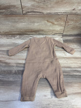 Old Navy Henley Waffle Knit Coverall Beige sz 3-6m