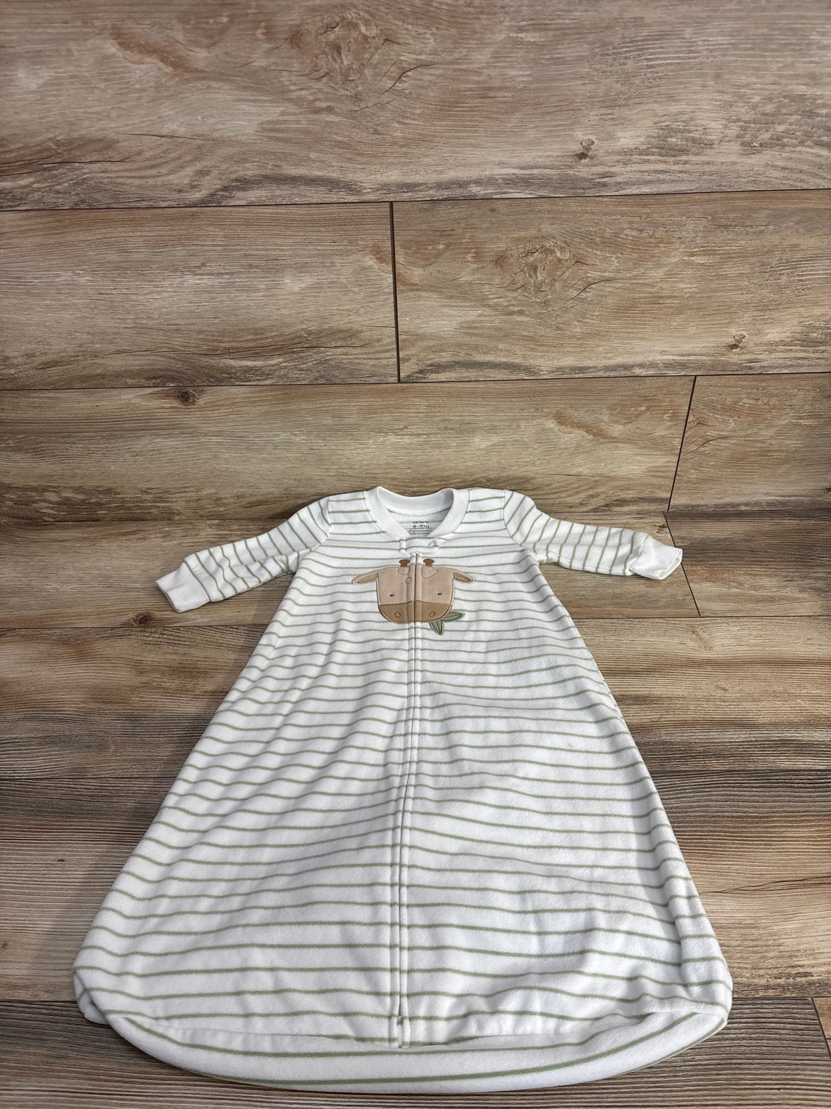 Carter's Giraffe Stiped Fleece Sleep Bag White sz 6-9m