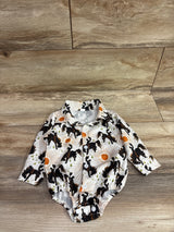Rarjuiey Long Sleeve Button-Up Cowboy Bubble Romper Ivory sz 0-3m