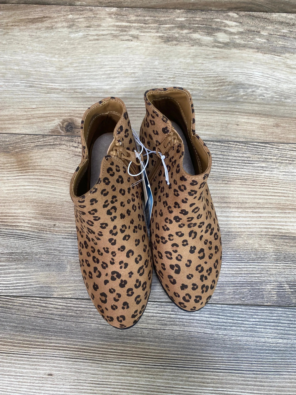 NEW Cat & Jack Leopard Print Opal Zipper Boots Brown sz 1Y