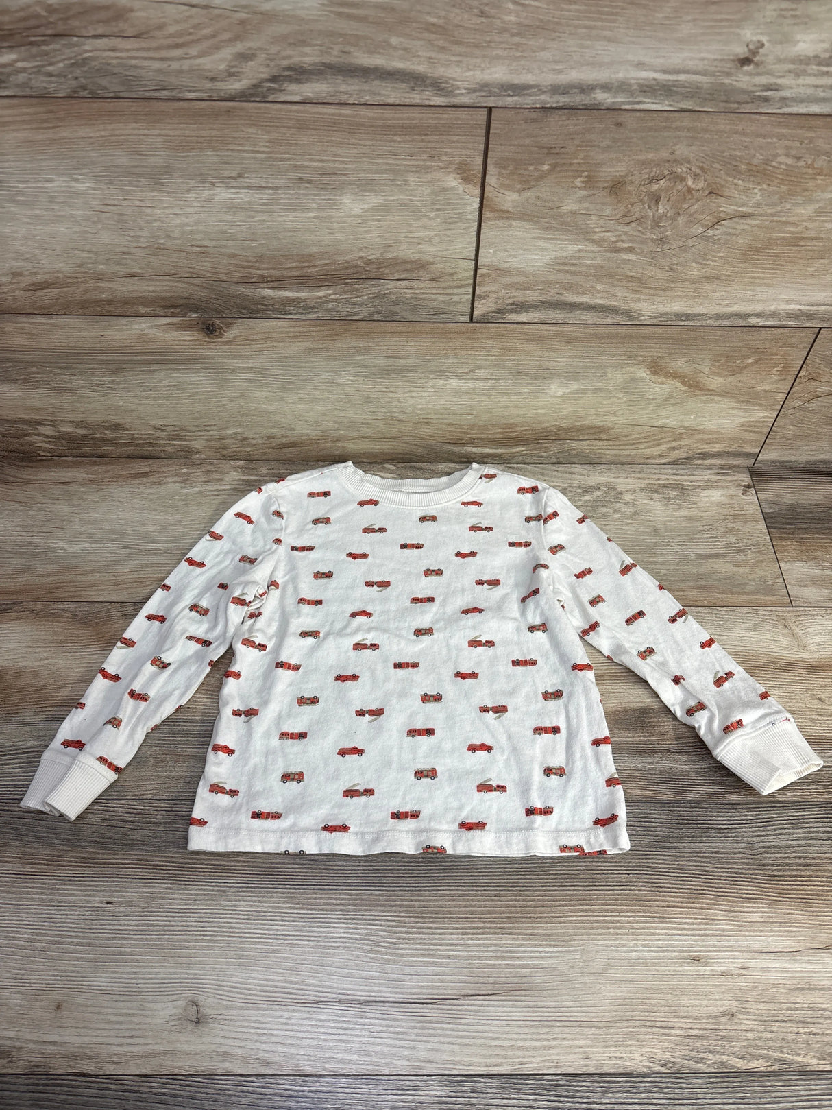 Old Navy Fire Truck Print Pull Over Sweater White sz 3T